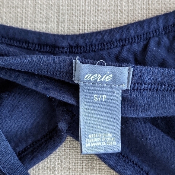 Aerie navy blue cotton sequins wireless bra bralette size Small c053 - Picture 2 of 6
